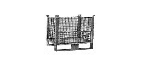 Caixa telada com skids